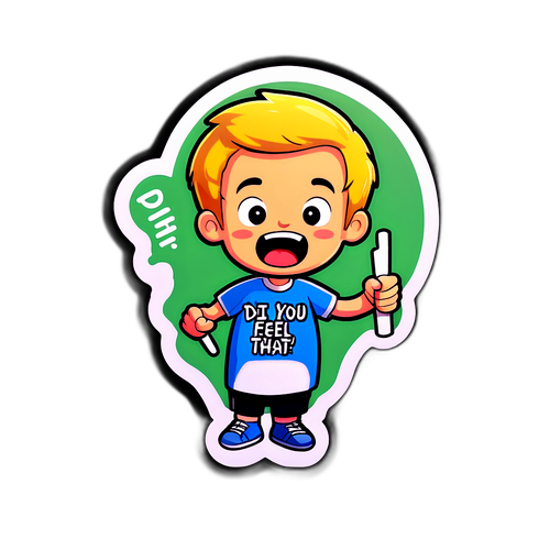 Masayang Sticker na may Karakter na may Hawak na Sign