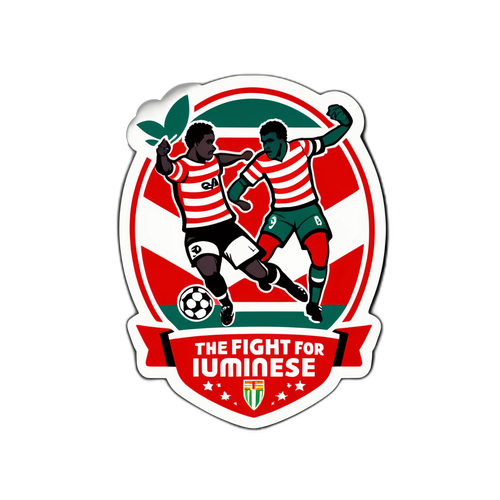 Sticker cu jucători de fotbal în duel