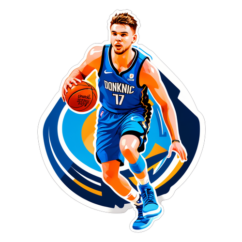 Dynamic sticker av Luka Doncic med basketball