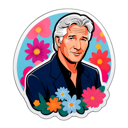 Richard Gere med blommor och ljus