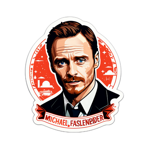 Klistermärke av Michael Fassbender med ikoniska citat