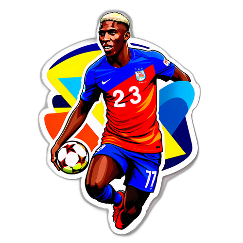 Иллюстрация Виктора Осимхена в действии