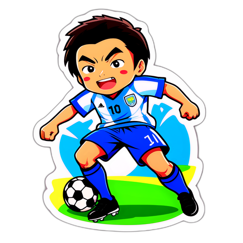 サッカー選手の面白い瞬間のステッカー