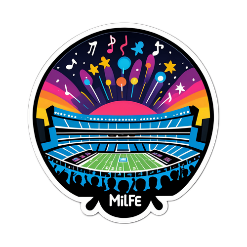 Silhuet af MetLife Stadium ved natkoncert