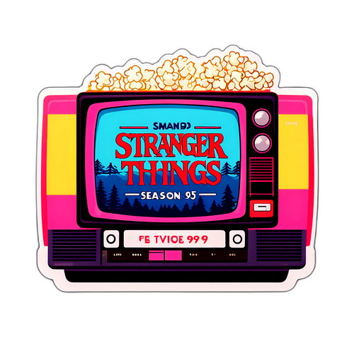 Retro TV med Stranger Things-logo