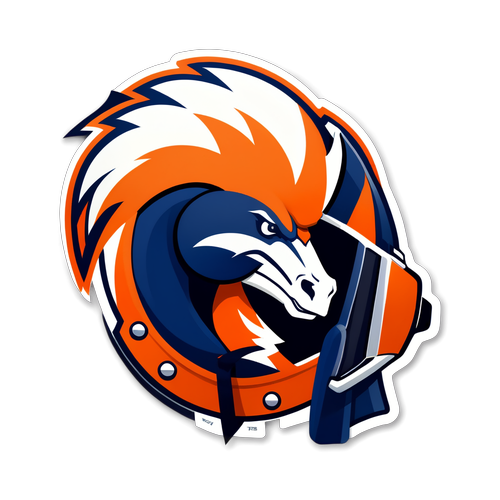 Modern Denver Broncos Mascot Sticker