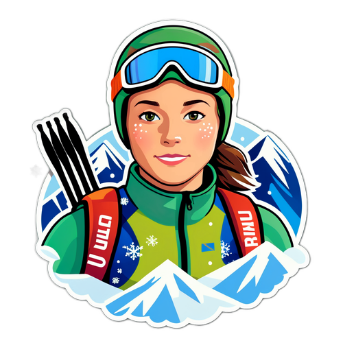 Sticker van Laura Dahlmeier in haar biathlonoutfit