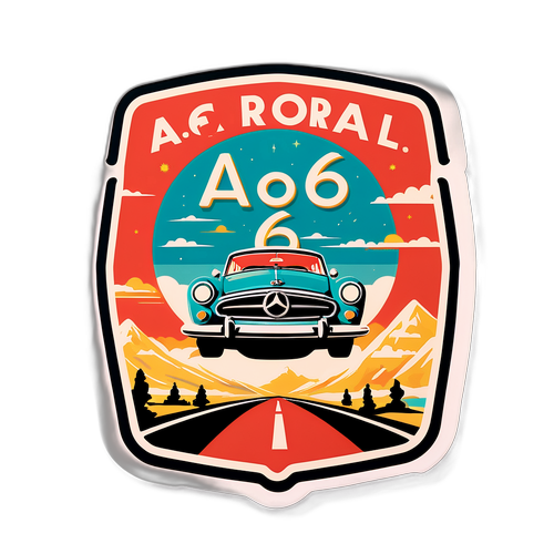 Stiker Gaya Retro Tanda Jalan A66
