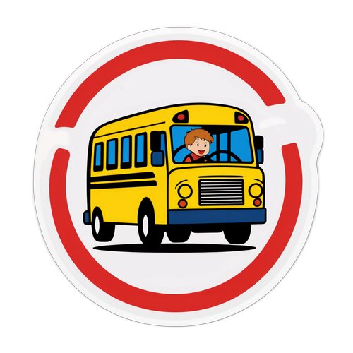 Varoitustarra: Lapsi ja bussi