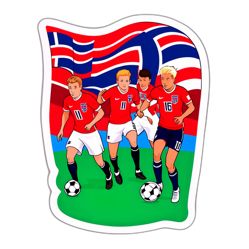 Autocollant célébrant l'équipe de football des moins de 20 ans de Norvège