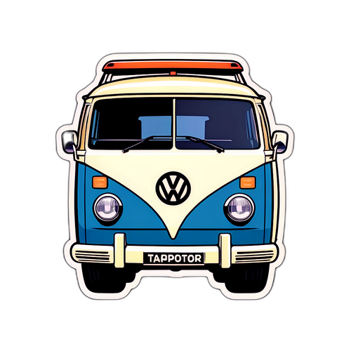Sofistikoitu VW Transporter grafiikka retrotyylillä