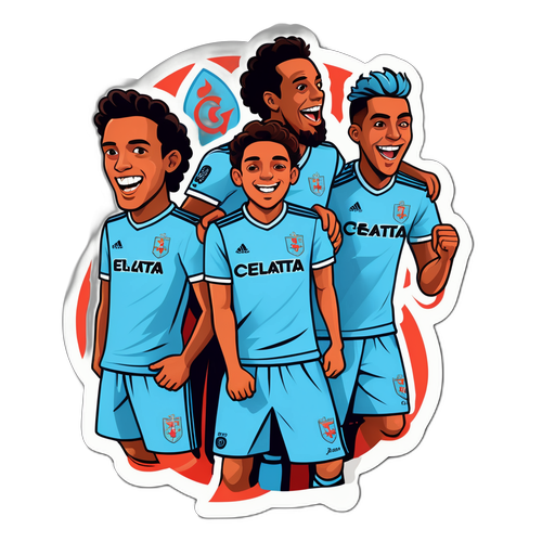 Veselé ilustrace hráčů Celta Vigo v akci