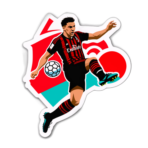 Wibrująca naklejka AC Milan z piłką nożną