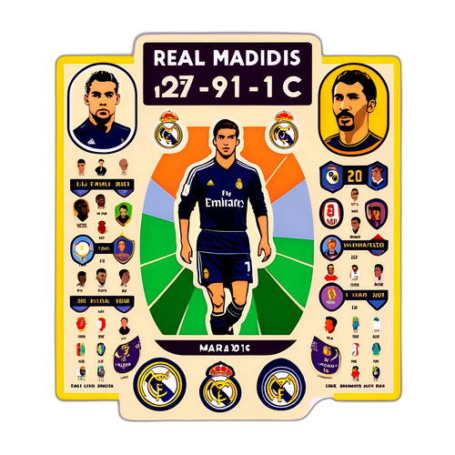 Sticker ya Vintage ya Mechi za Historia za Real Madrid