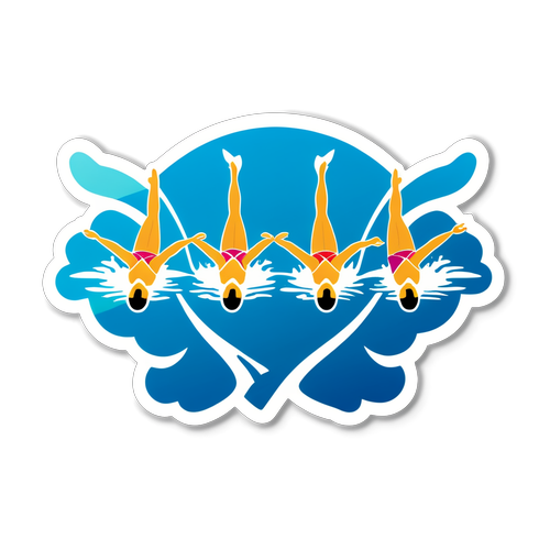 Elegantie in Synchroniciteit: Synchronized Swimming Olympische Sticker