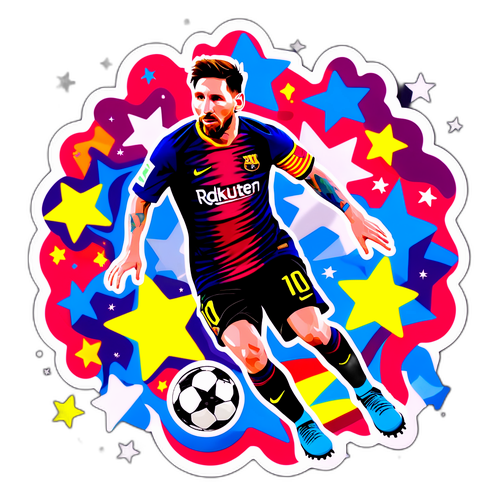 Vibrant klistermärke av Lionel Messi
