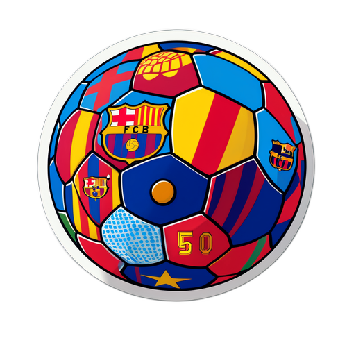 Thiết kế bóng đá với lời bài hát Barcelona