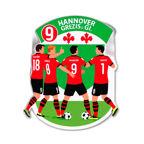 สติ๊กเกอร์แสดงทีม Hannover 96 ในชุดแข่งขันฉลองประตู