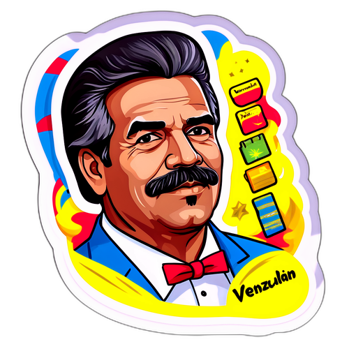 Sticker van een open dagboek met de woorden 'Venezuelan Story'