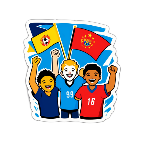 Fani świętujący na stadionie