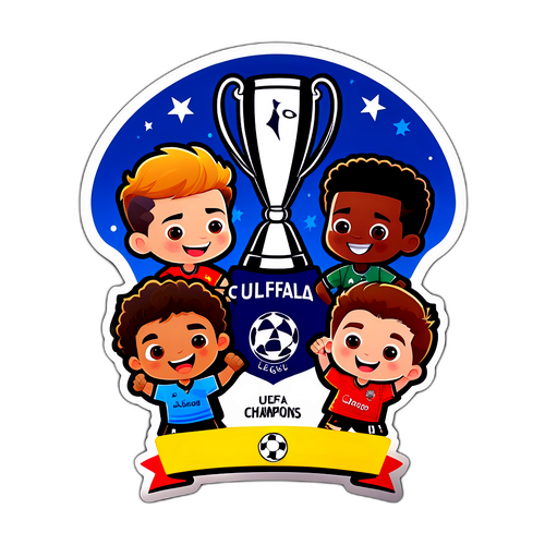 Hauska ja värikäs tarra UEFA Champions League -joukkueista