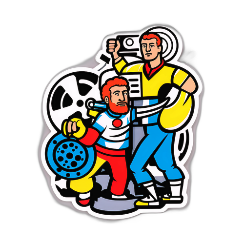 Ivan Trojan v dramatické póze s filmovým pásem