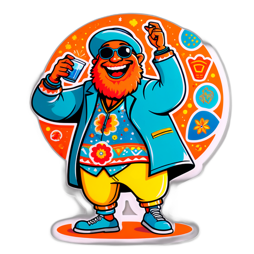 Festlig Roskilde Festival Deltager Sticker