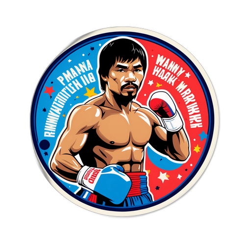 Motywacyjny naklejka z cytatem Manny'ego Pacquiao
