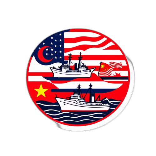 中美船舶关系贴纸