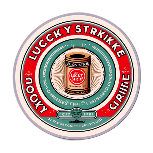 Eski Moda Lucky Strike Reklam Stickerı