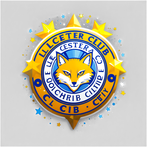 Emblema clubului Leicester cu efecte de lumină