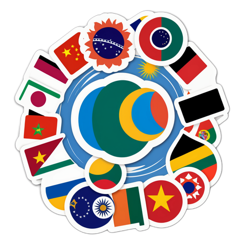 BRICS 국가의 전통과 문화를 반영한 예술적 스티커