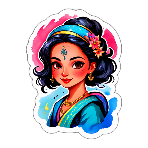 सुंदर 'साक्षी' स्टिकर