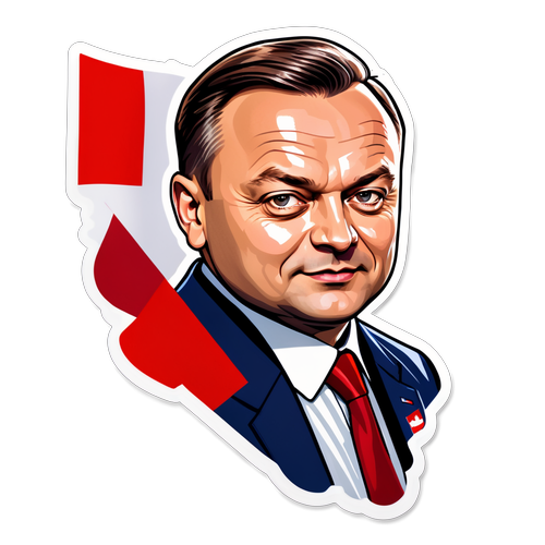 Sticker Andrzeja Dudy z motywem flagi Polski