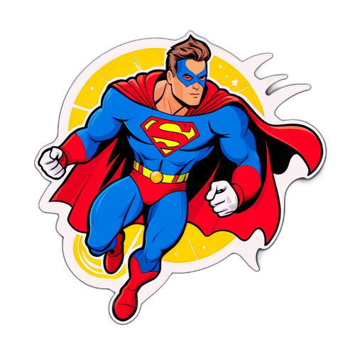 Ruben van Gucht als superheld in dynamisch ontwerp