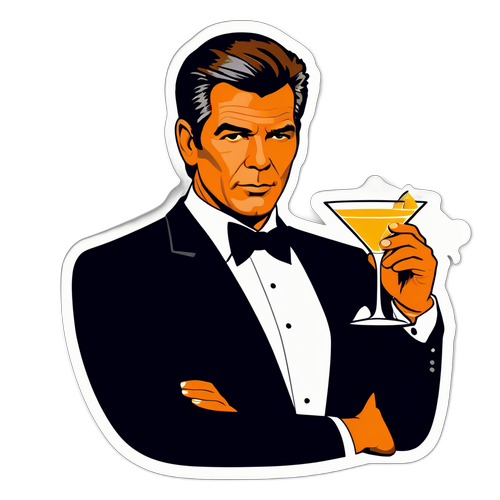 Silhuett av Pierce Brosnan som James Bond