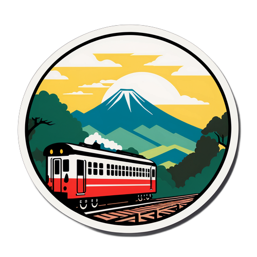 東海道本線の思い出を描いたデザイン