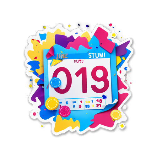 Masayang Countdown Sticker para sa Hunyo 1