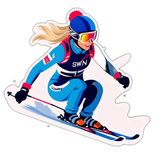 Eine dynamische Darstellung von Lindsey Vonn beim Skifahren