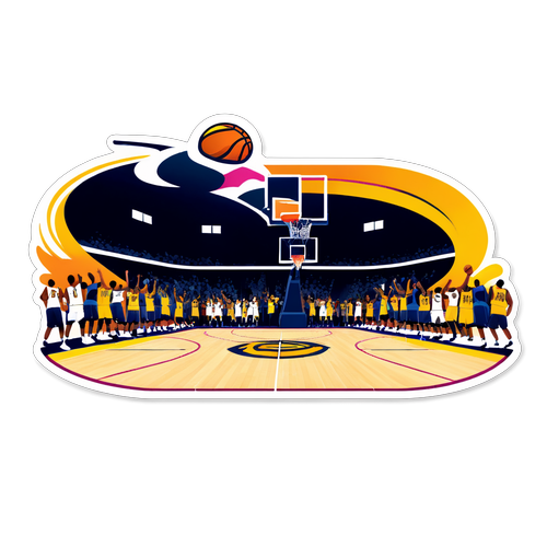 Cancha de baloncesto vibrante