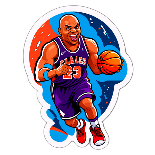 Cartoon Charles Barkley Sticker