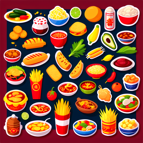 中拉美食品文化交流图案