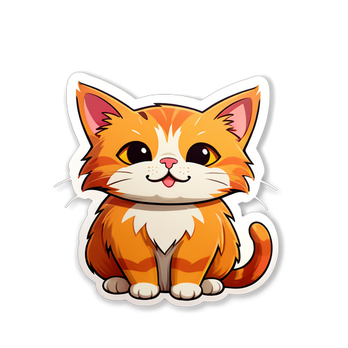 Cute Adorable Cat Sticker