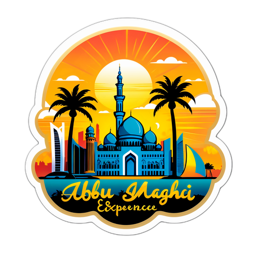 Abu Dhabi Skyline Sunset Sticker