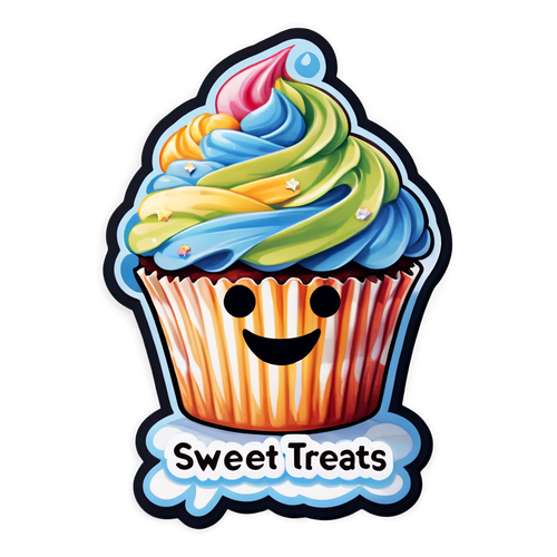 Stiker Cupcake Ceria