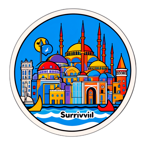 Стикер, изображающий соревнования шоу 'Выр survive в Стамбуле'