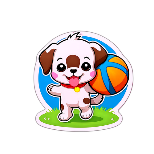 Αυτοκόλλητο με χαριτωμένα ζώα που παίζουν