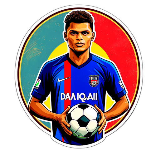 Stiker Gaya Retro Thiago Silva