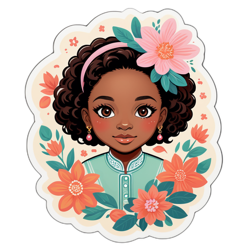 Floral Portrait Sticker