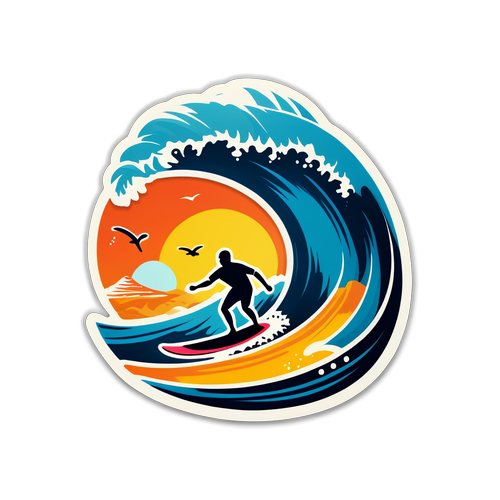 Liberté et Aventure : Découvrez le Sticker Surf qui Éveille vos Sens !